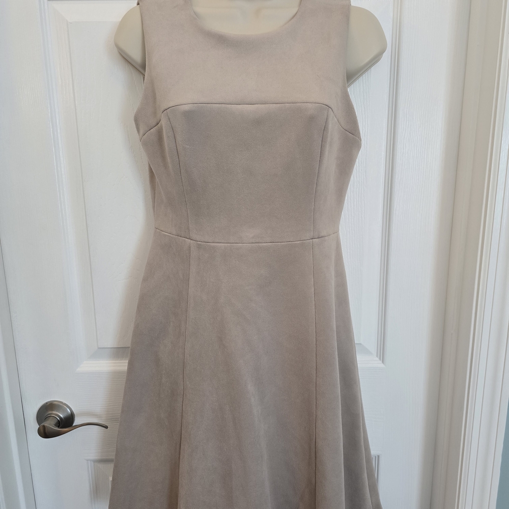 Calvin Klein Sleeveless Taupe Midi Dress